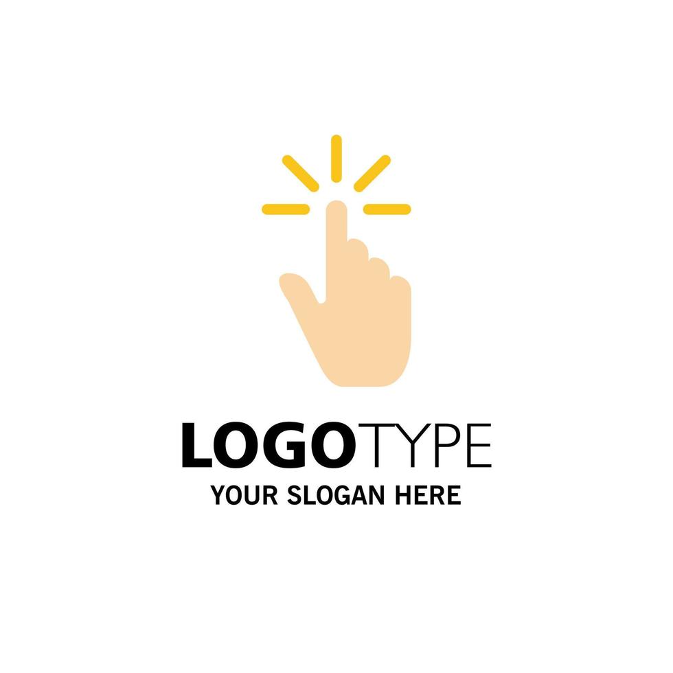 Click Finger Gesture Gestures Hand Tap Business Logo Template Flat Color vector