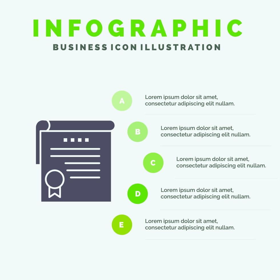 Certificate Achievement Degrees Award Infographics Presentation Template 5 Steps Presentation vector