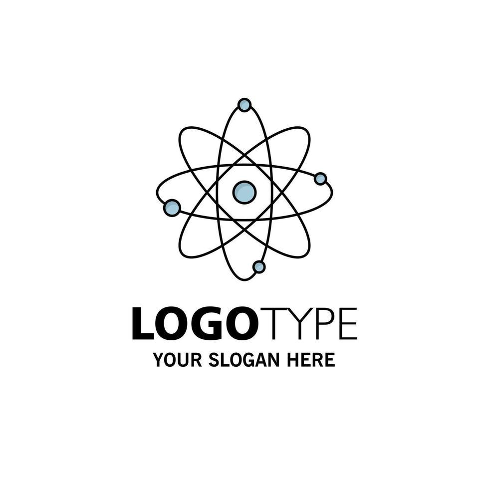 atom nuclear molecule chemistry science Flat Color Icon Vector