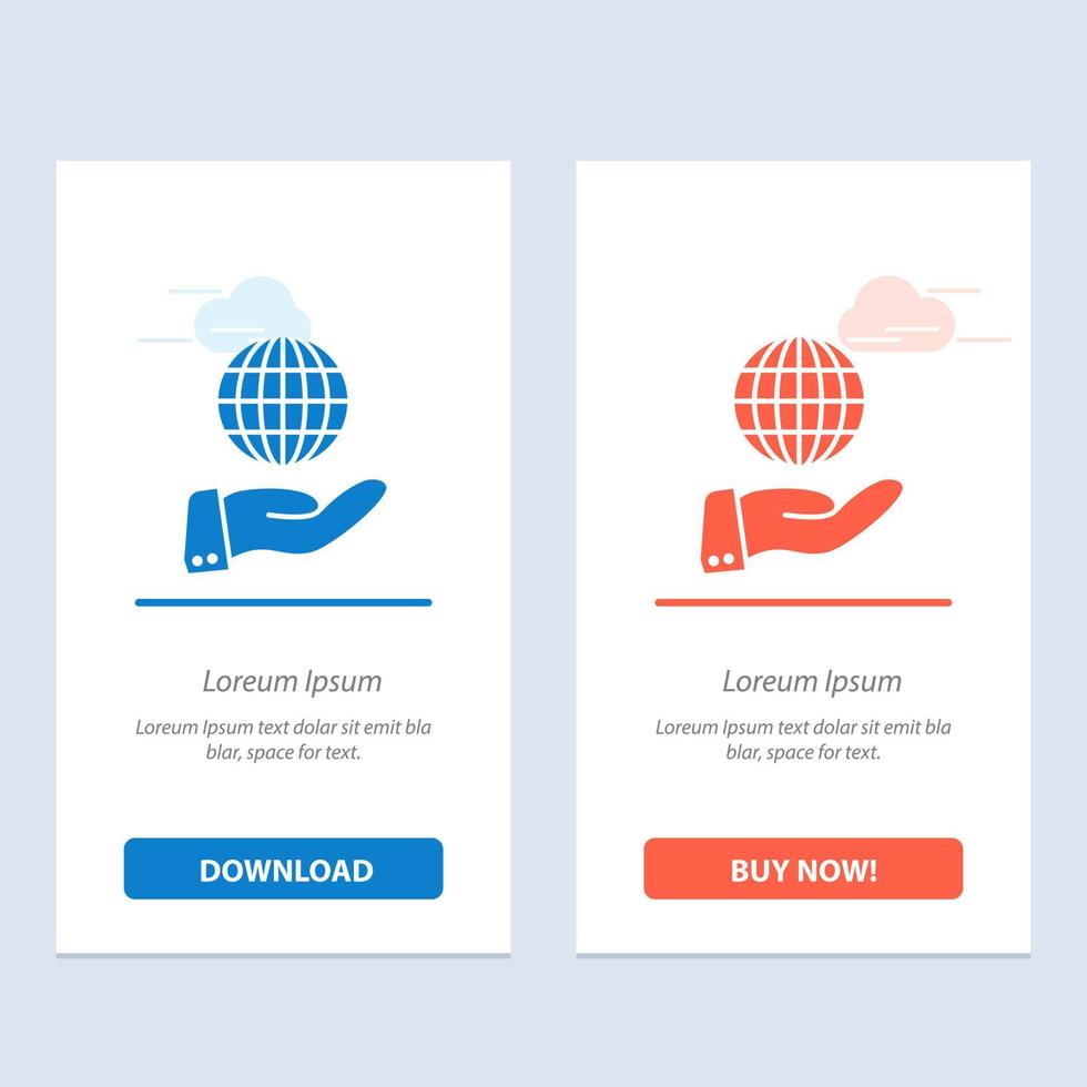 Business Global Modern Services  Blue and Red Download and Buy Now web Widget Card Template vector