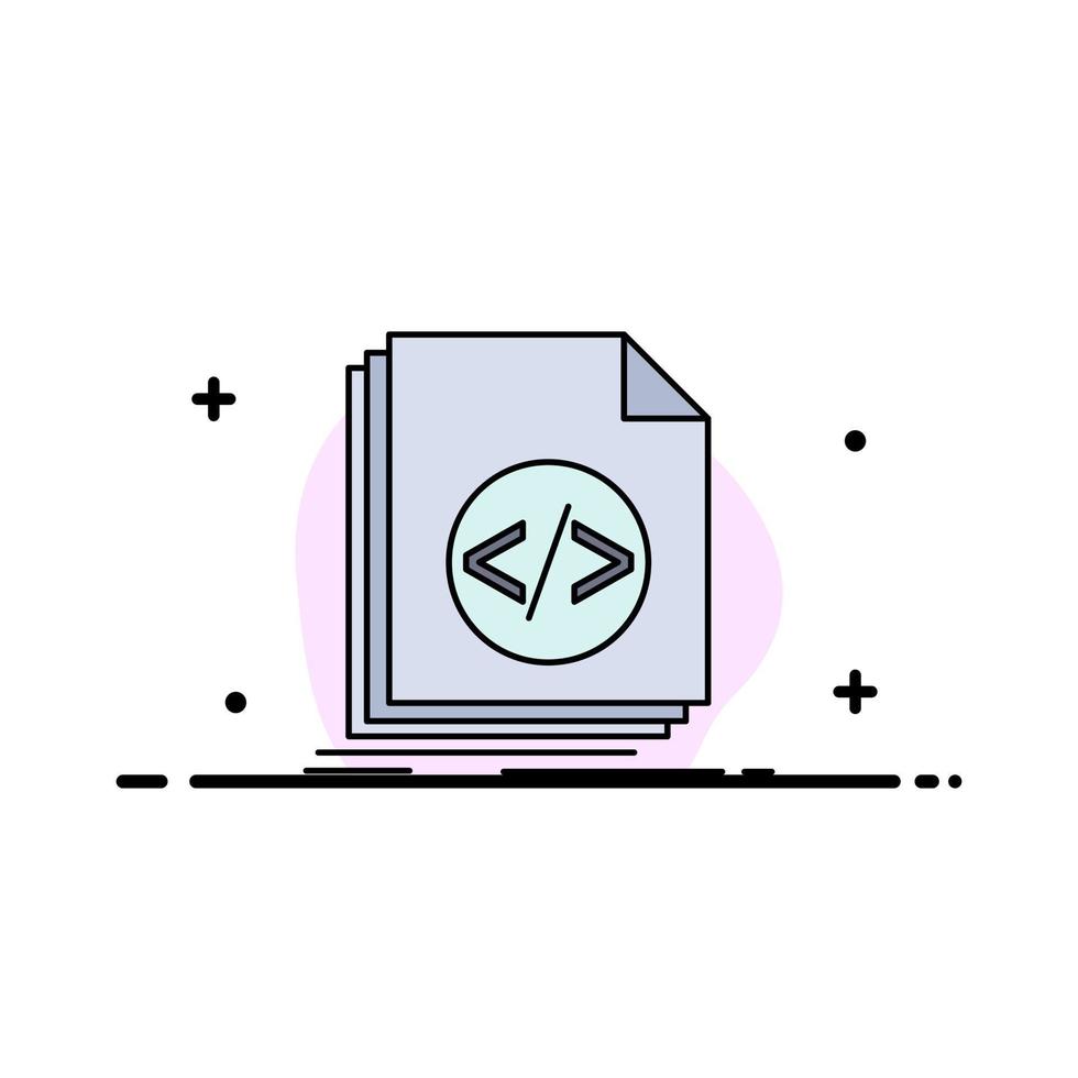 Code coding file programming script Flat Color Icon Vector