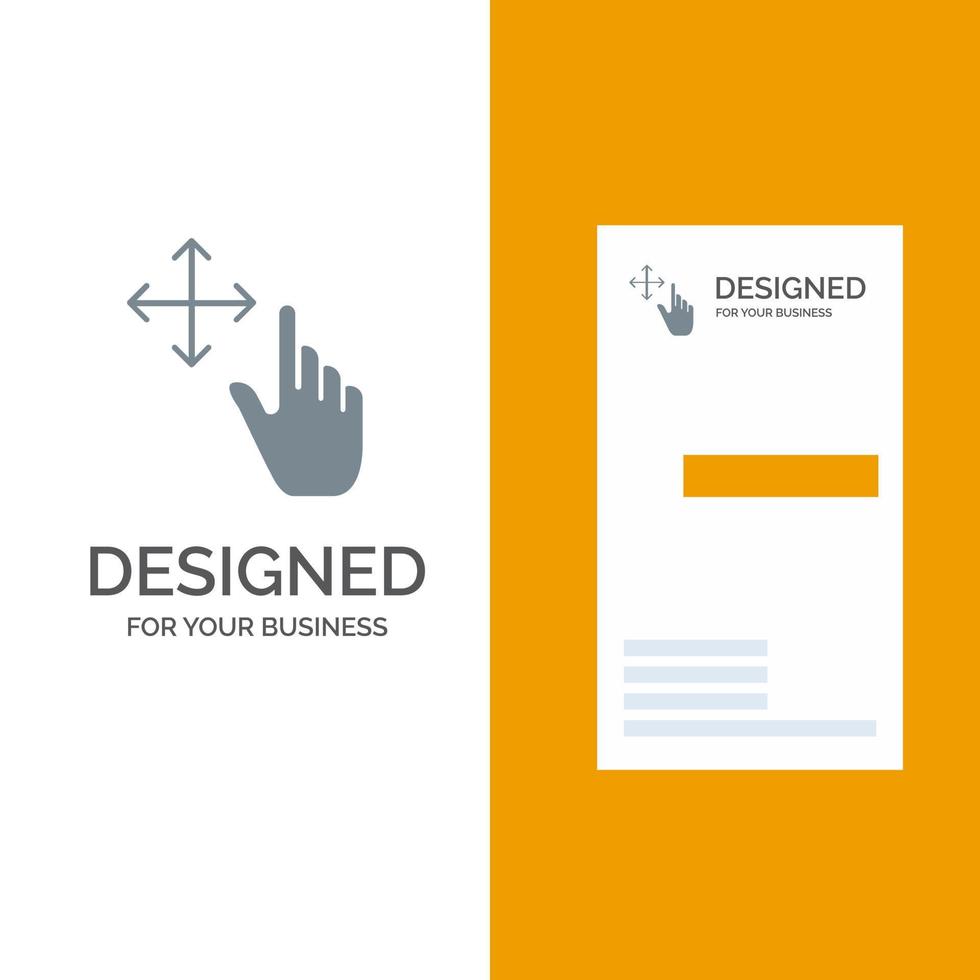 Finger Gesture Hold Grey Logo Design and Business Card Template vector
