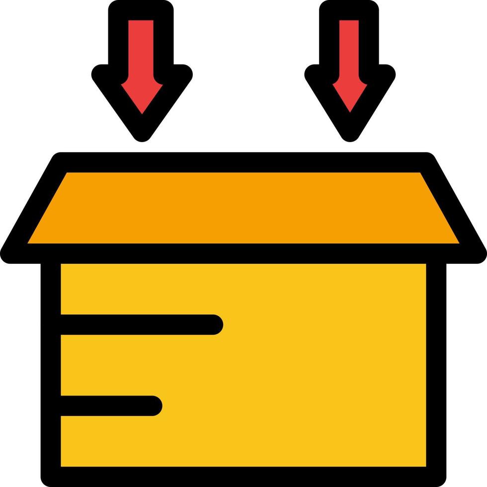 plantilla de banner de icono de vector de icono de color plano abierto logístico de caja