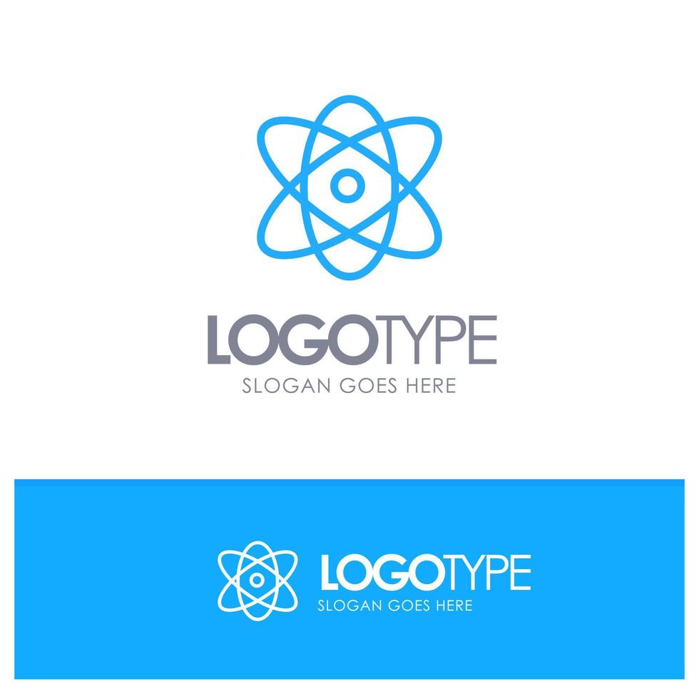Atom Education Physics Science Blue Outline Logo Place for Tagline vector