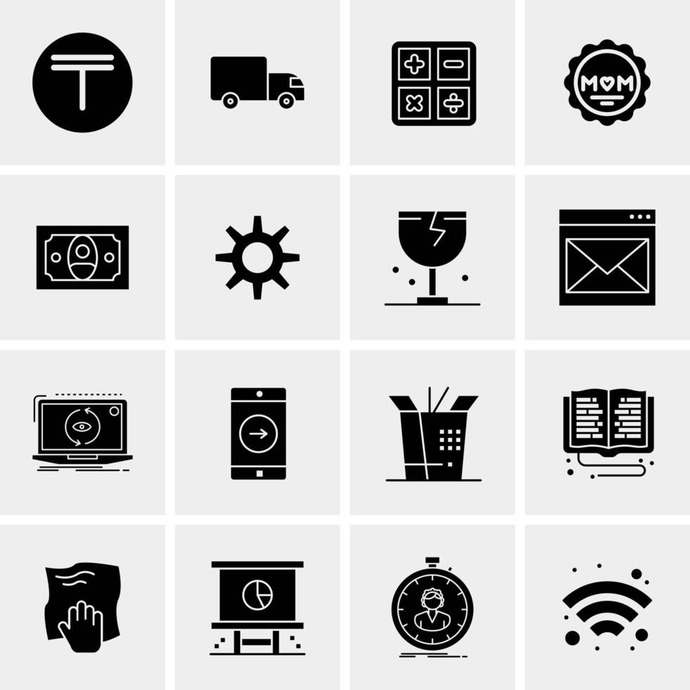 16 iconos universales de negocios vector ilustración de icono creativo para usar en proyectos relacionados con la web y dispositivos móviles