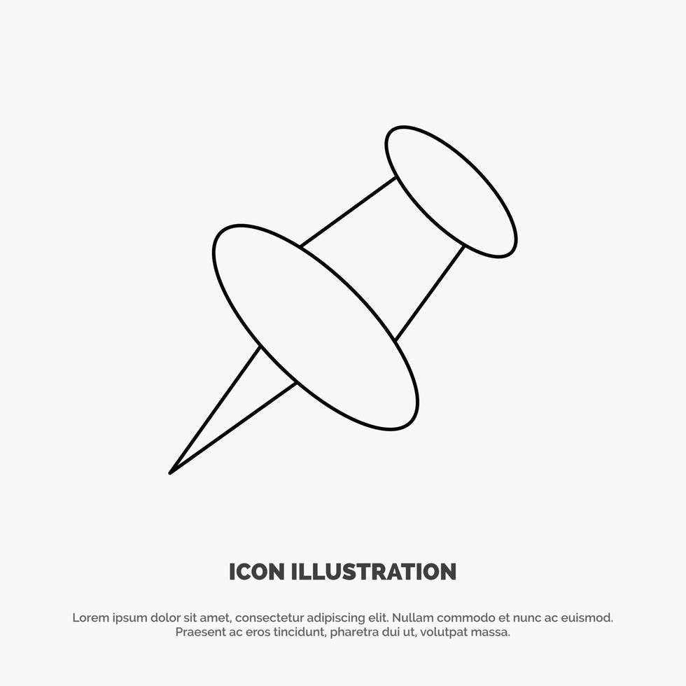 Marker Pin Mark Line Icon Vector