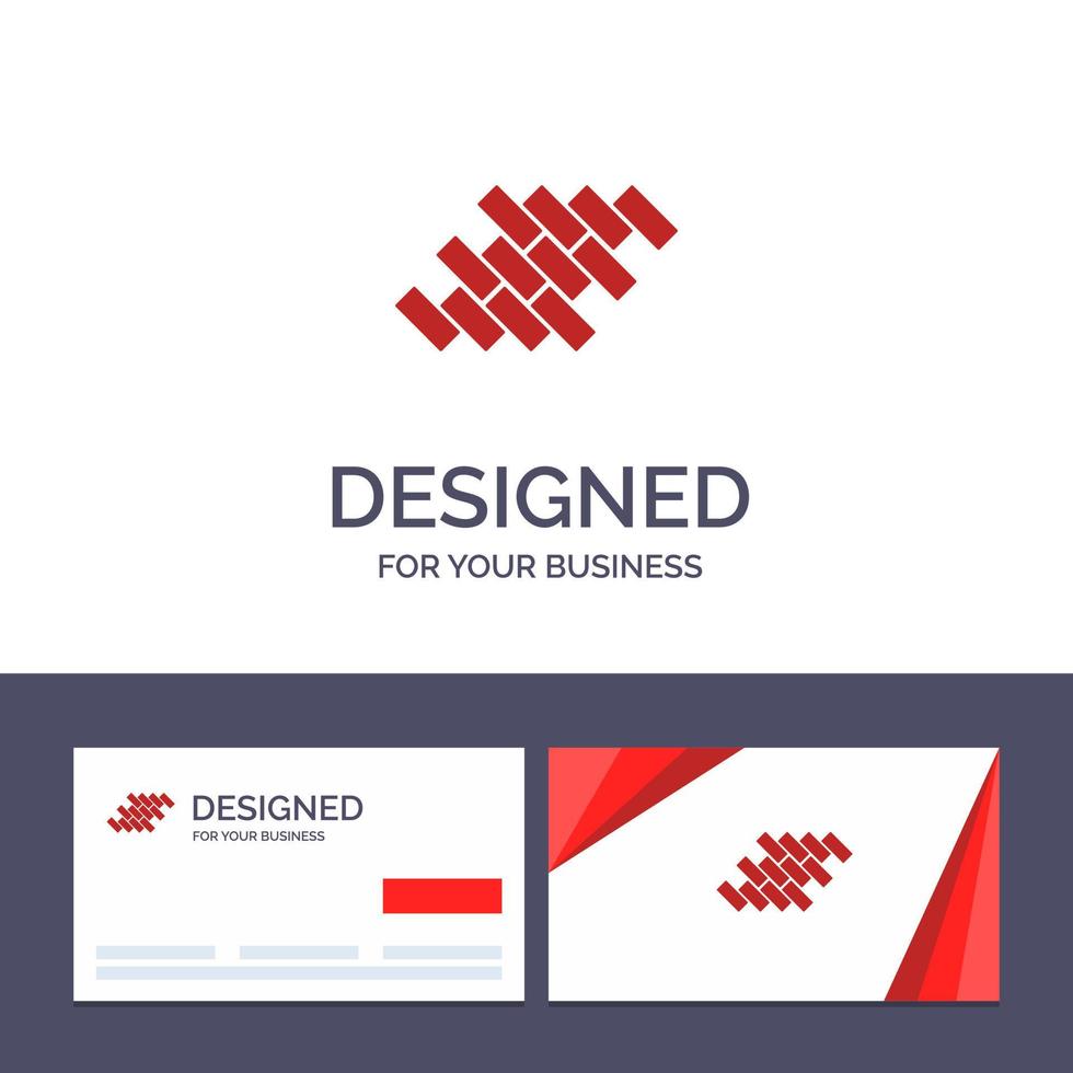 Creative Business Card and Logo template Bricks Repair Tile Block Construction Vector Illustration