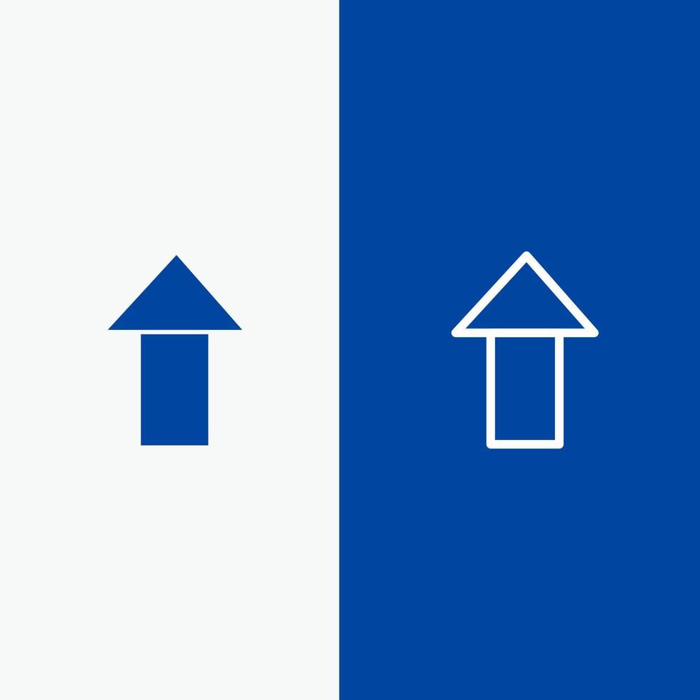 Arrow Up Upload Line and Glyph Solid icon Blue banner Line and Glyph Solid icon Blue banner vector