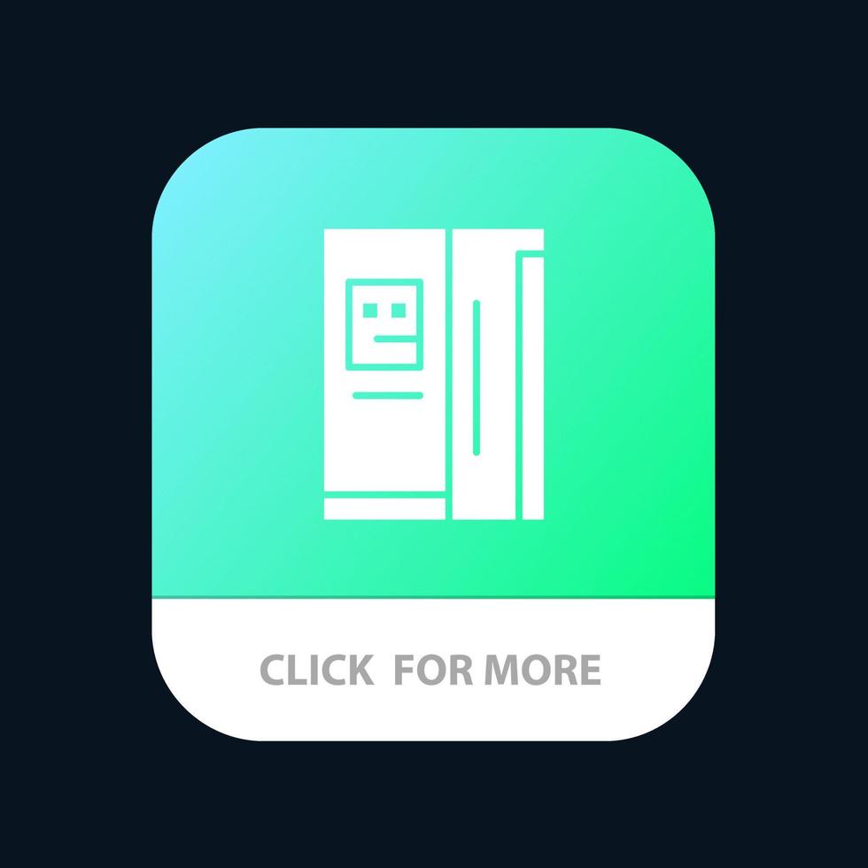 Fridge Refrigerator Cooling Freezer Mobile App Icon Design vector