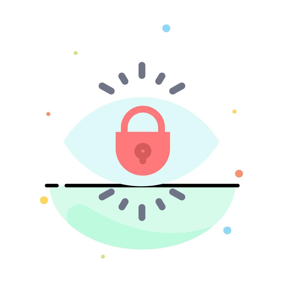 Eye Internet Security Lock Abstract Flat Color Icon Template vector