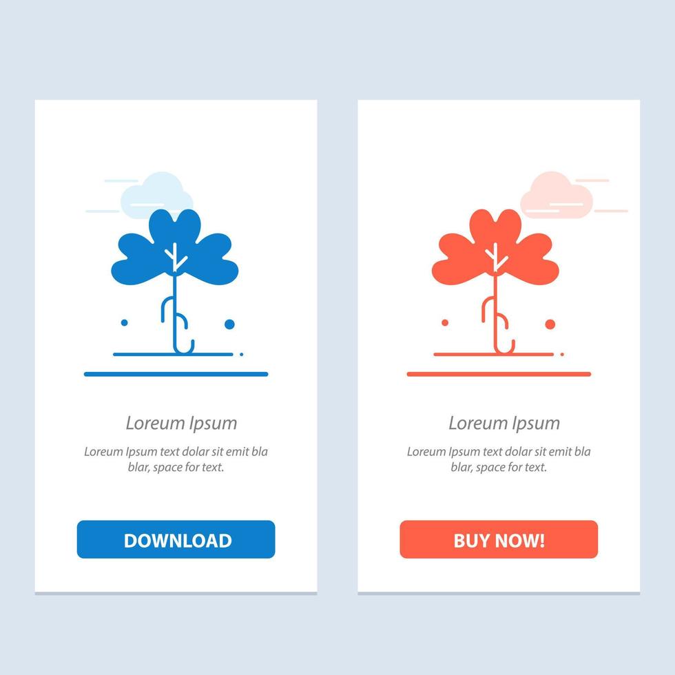 Clover Green Ireland Irish Plant  Blue and Red Download and Buy Now web Widget Card Template vector