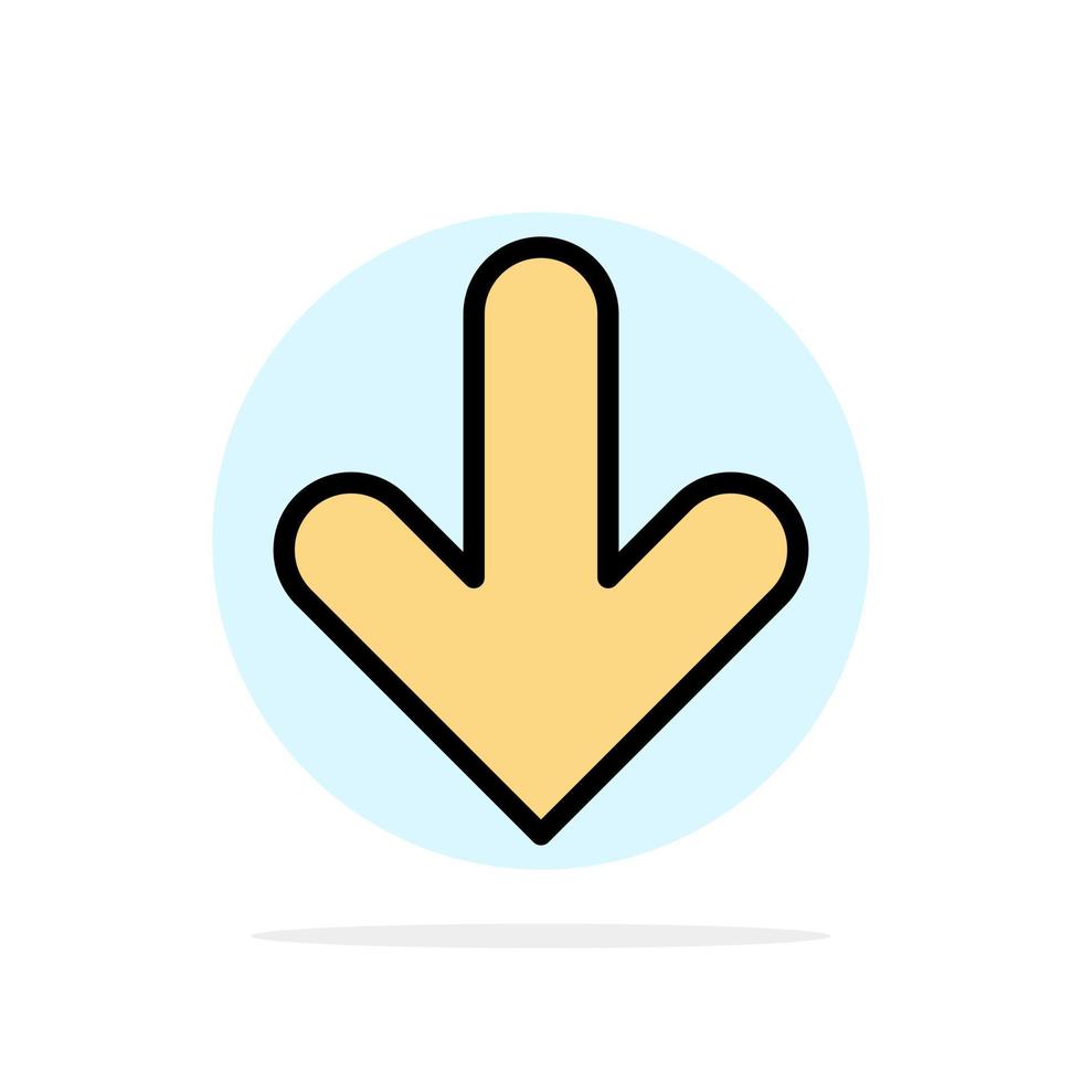 Arrow Down Direction Download Abstract Circle Background Flat color Icon vector