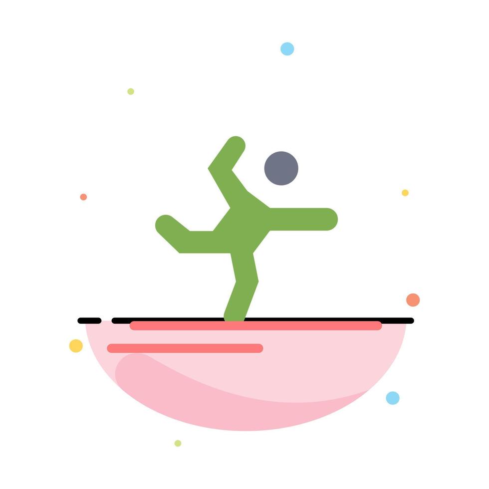 Athlete Gymnastics Performing Stretching Abstract Flat Color Icon Template vector