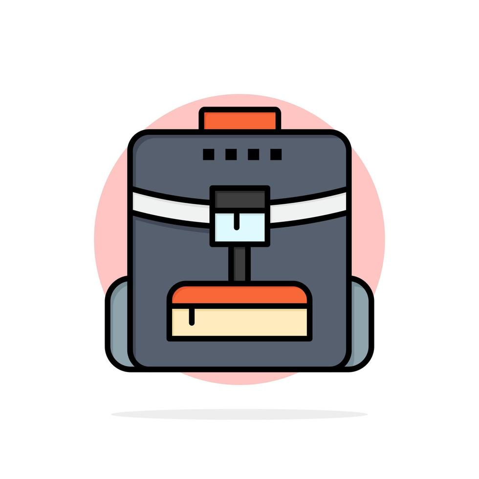 Bag Back bag School Service Abstract Circle Background Flat color Icon vector