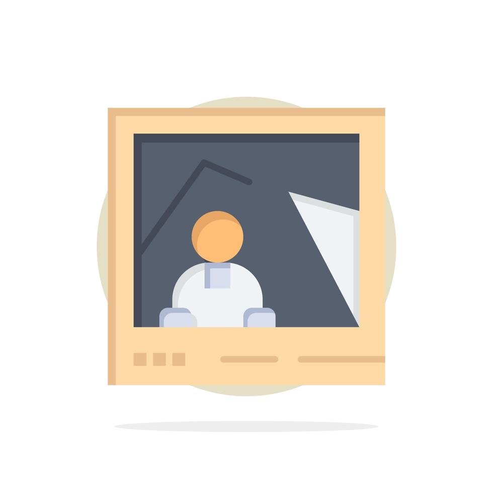 Picture Image Landmark Photo Abstract Circle Background Flat color Icon vector