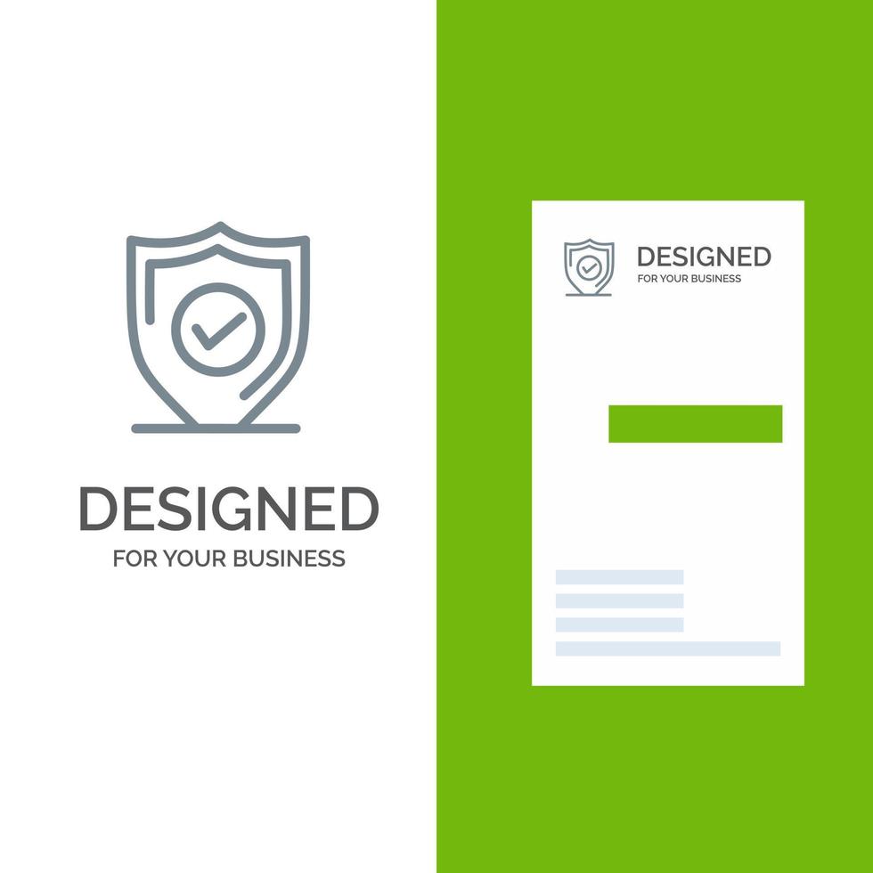 Confirm Protection Security Secure Grey Logo Design and Business Card Template vector