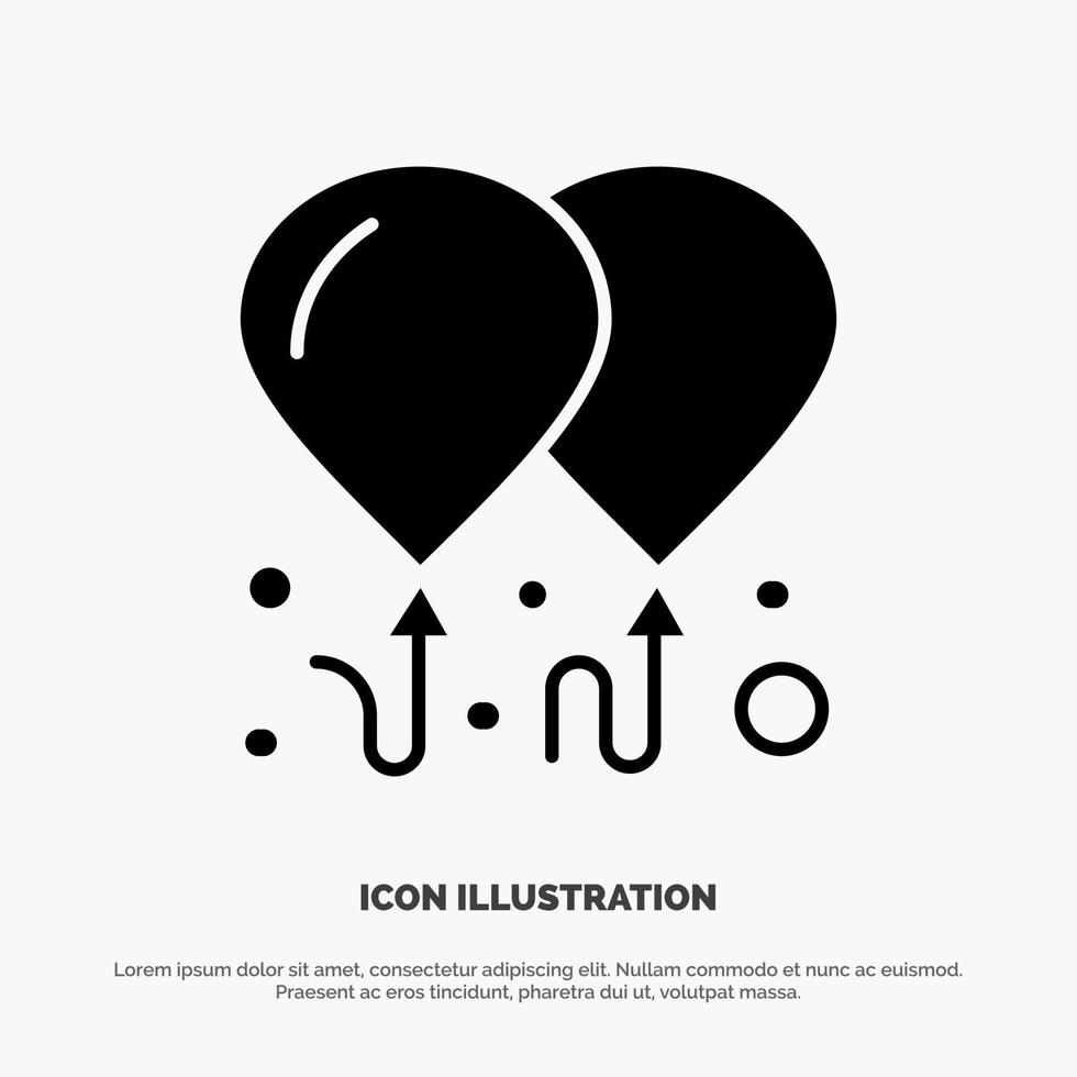Balloon Fly Motivation solid Glyph Icon vector