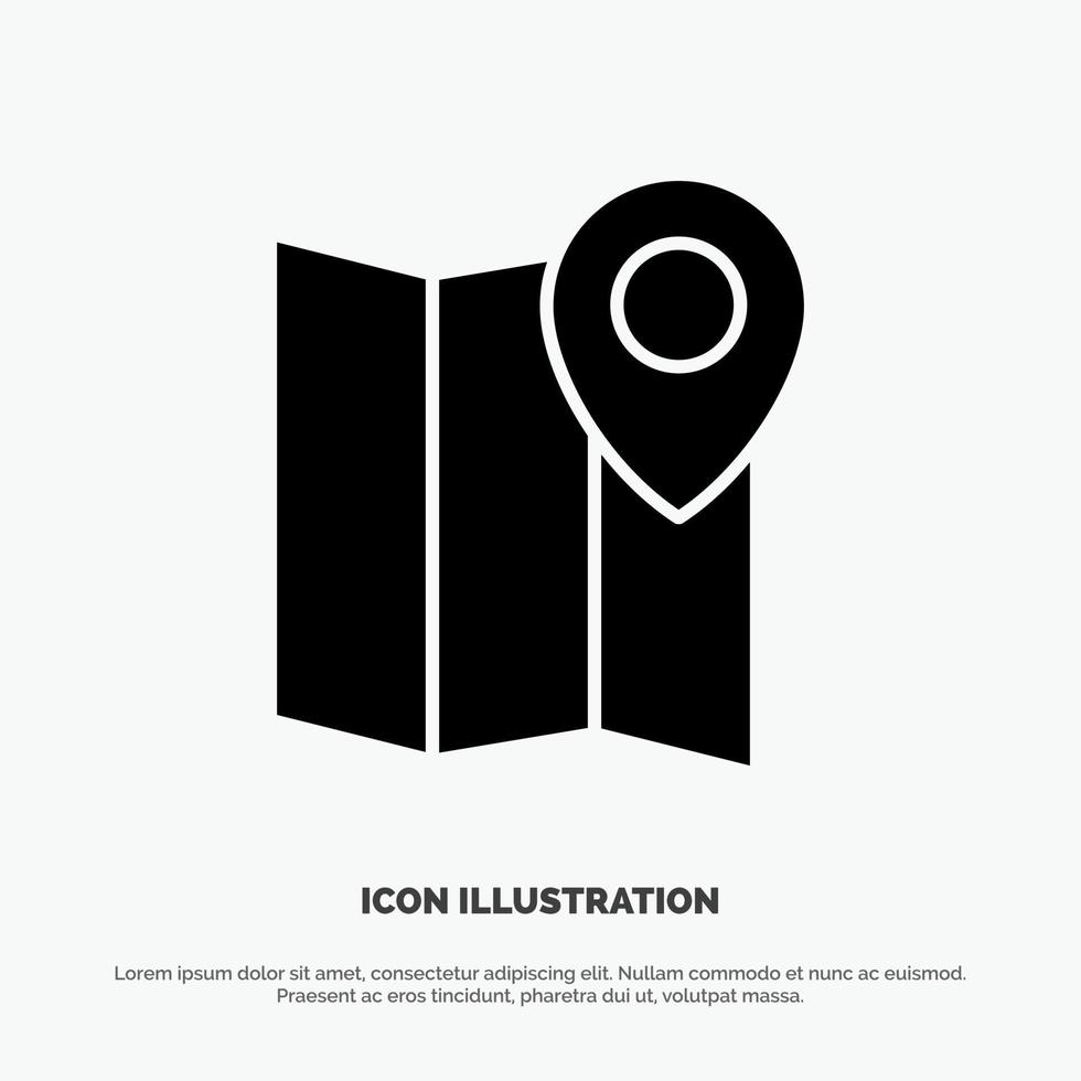 Location Map Marker Pin solid Glyph Icon vector