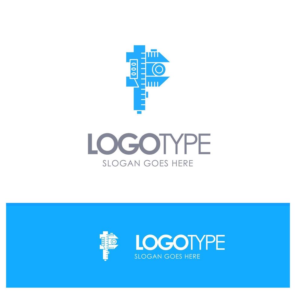 Measuring Accuracy Measure Small Tiny Blue Solid Logo with place for tagline vector