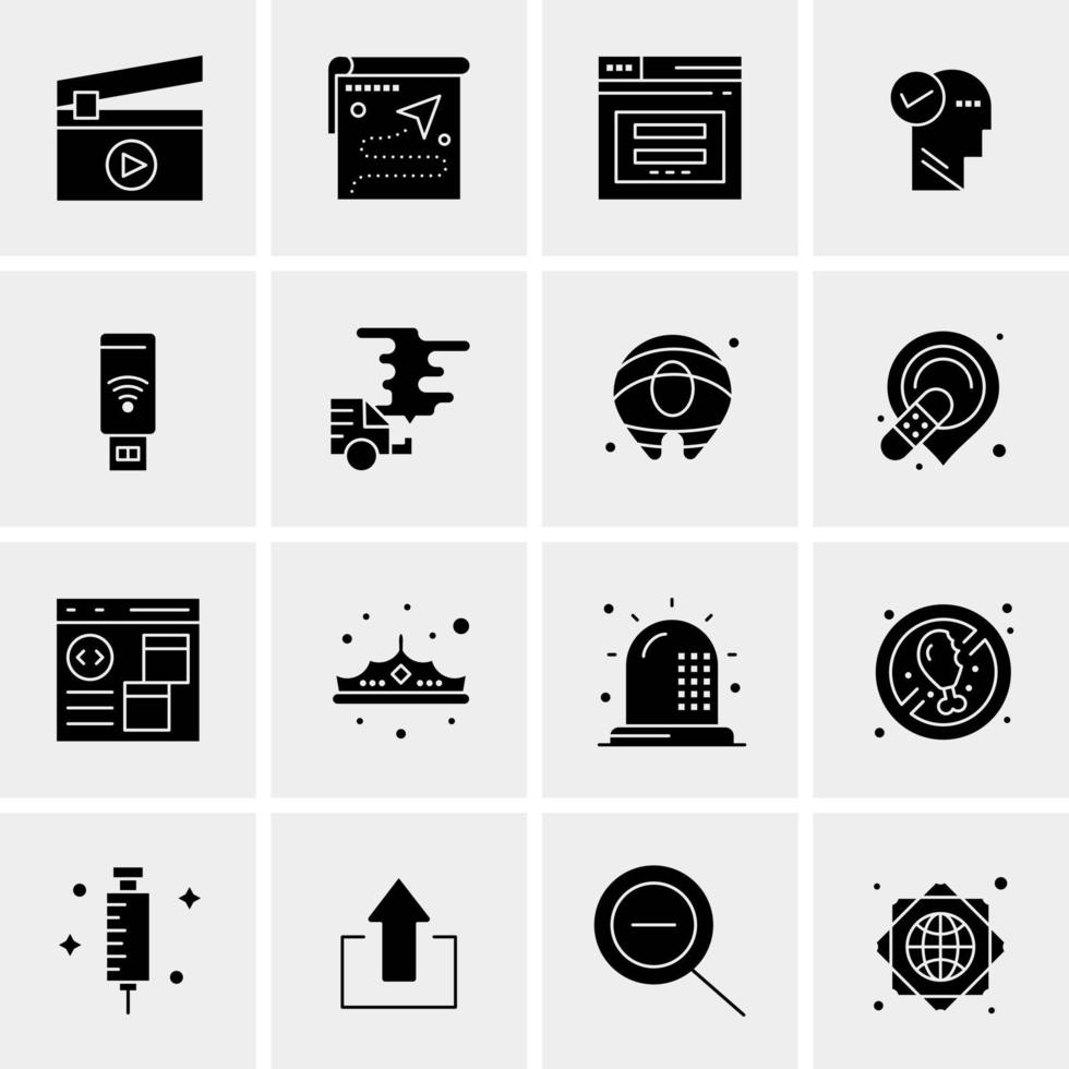 16 iconos universales de negocios vector ilustración de icono creativo para usar en proyectos relacionados con la web y dispositivos móviles