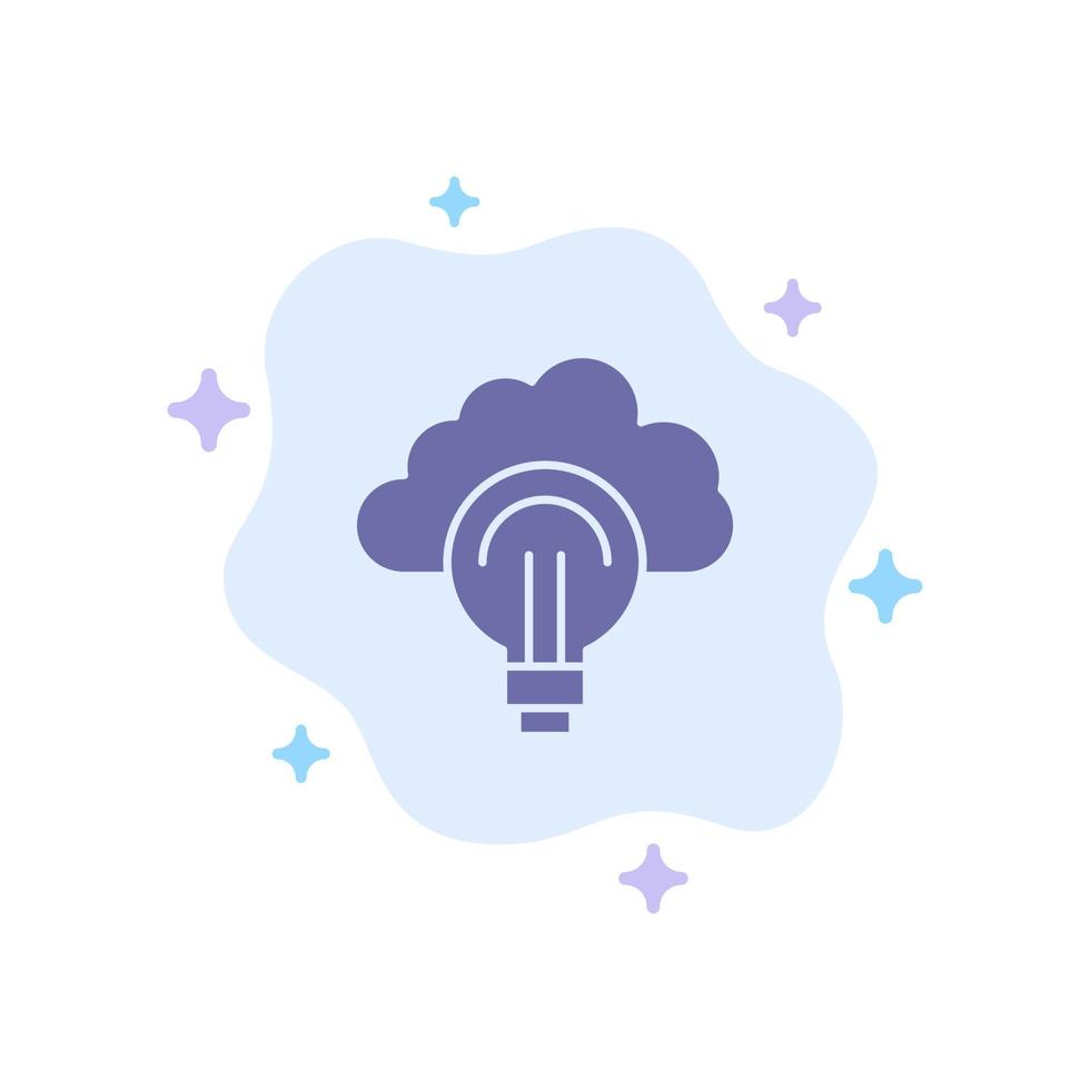 idea bombilla enfoque éxito icono azul sobre fondo de nube abstracta vector