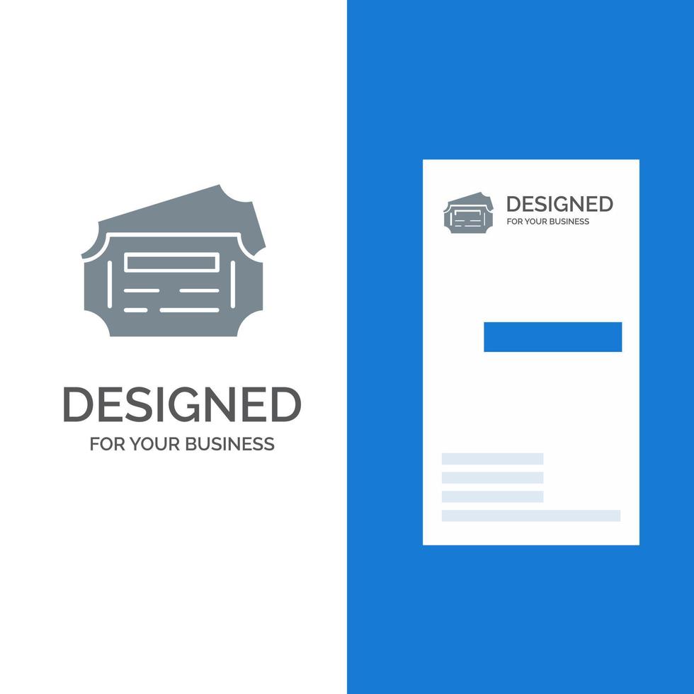 Train Ticket Station Grey Logo Design and Business Card Template vector