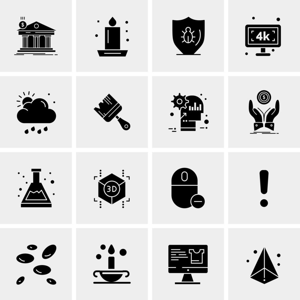 16 iconos universales de negocios vector ilustración de icono creativo para usar en proyectos relacionados con la web y dispositivos móviles