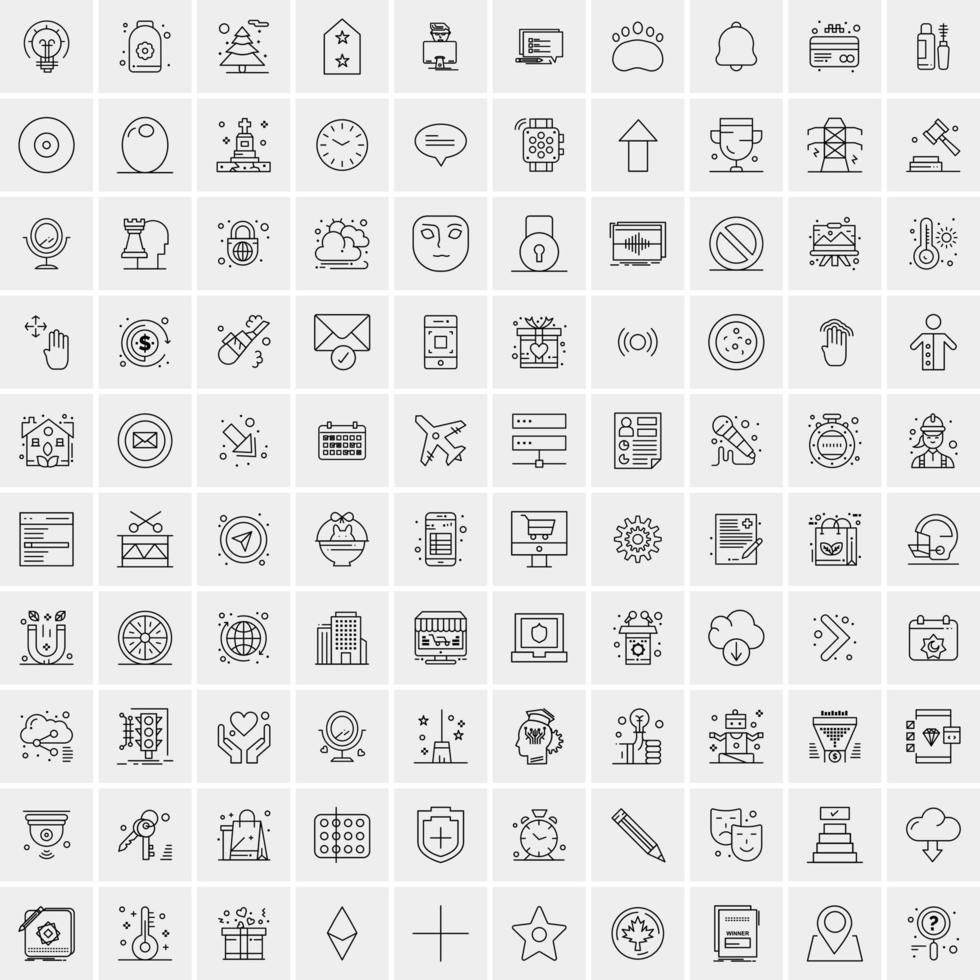 Set of 100 Creative Business Line Icons vector