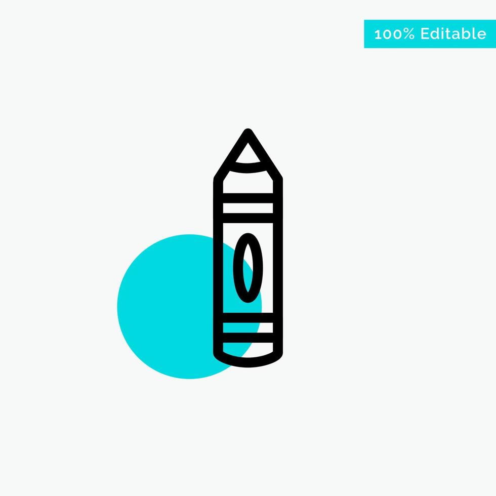 Drawing Education Pencil Sketch turquoise highlight circle point Vector icon