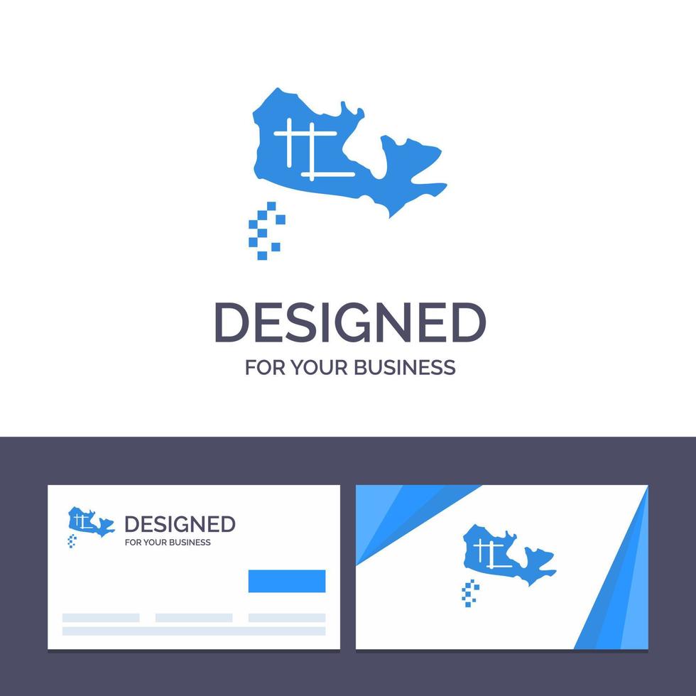 Creative Business Card and Logo template Canada Map Location Vector Illustration