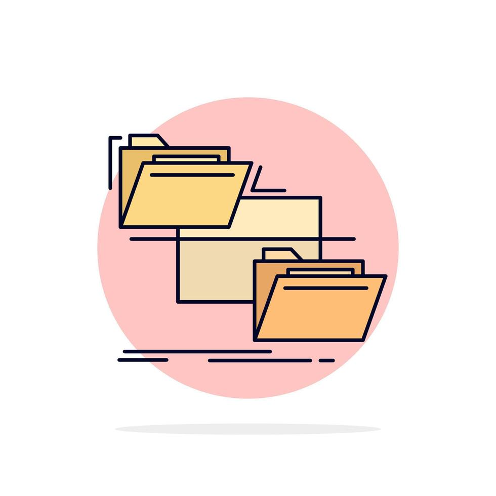 folder file management move copy Flat Color Icon Vector