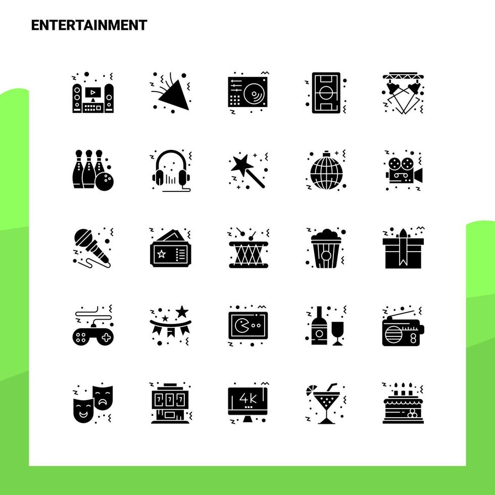 25 Entertainment Icon set Solid Glyph Icon Vector Illustration Template For Web and Mobile Ideas for business company