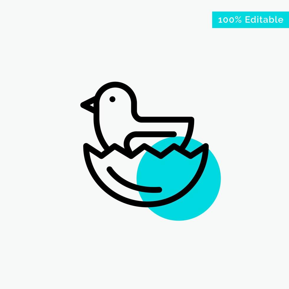 Duck Egg Easter turquoise highlight circle point Vector icon