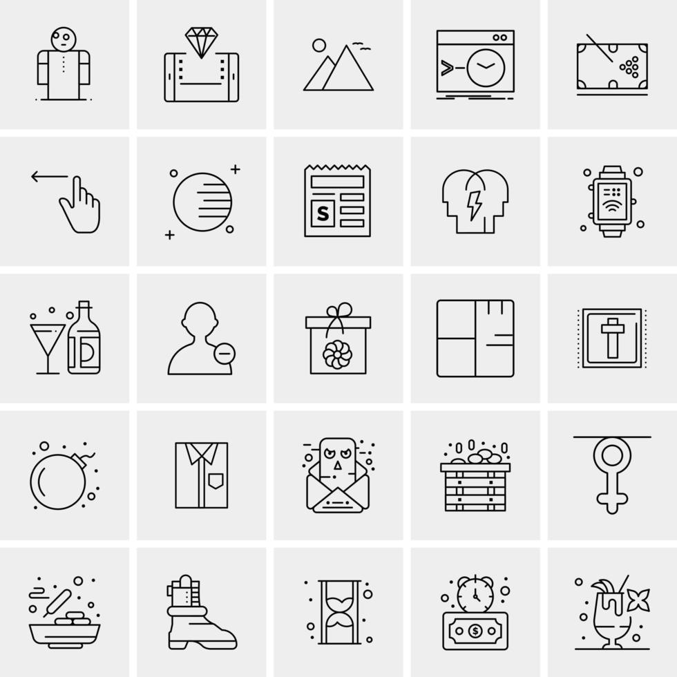 25 iconos de negocios universales vector ilustración de icono creativo para usar en proyectos relacionados con la web y dispositivos móviles