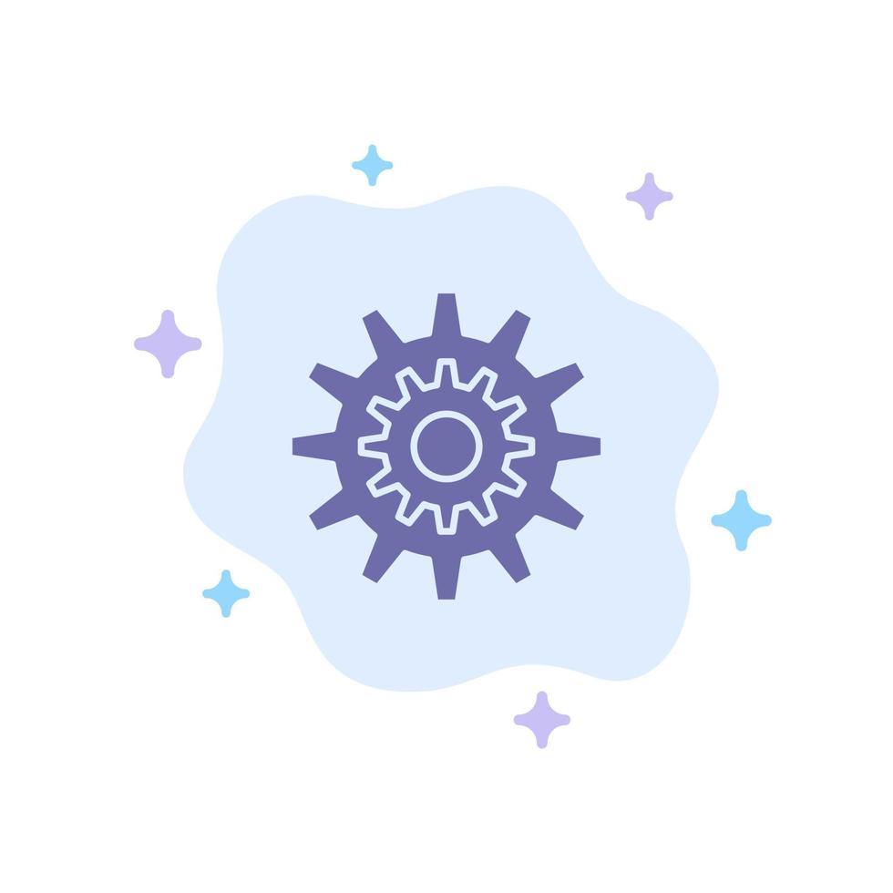 Settings Cog Gear Production System Wheel Work Blue Icon on Abstract Cloud Background vector