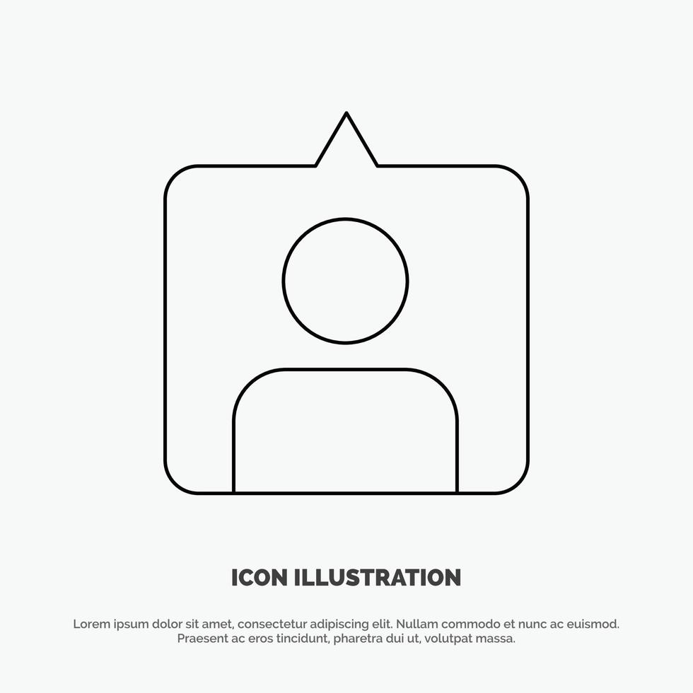 contacto instagram establece línea icono vector