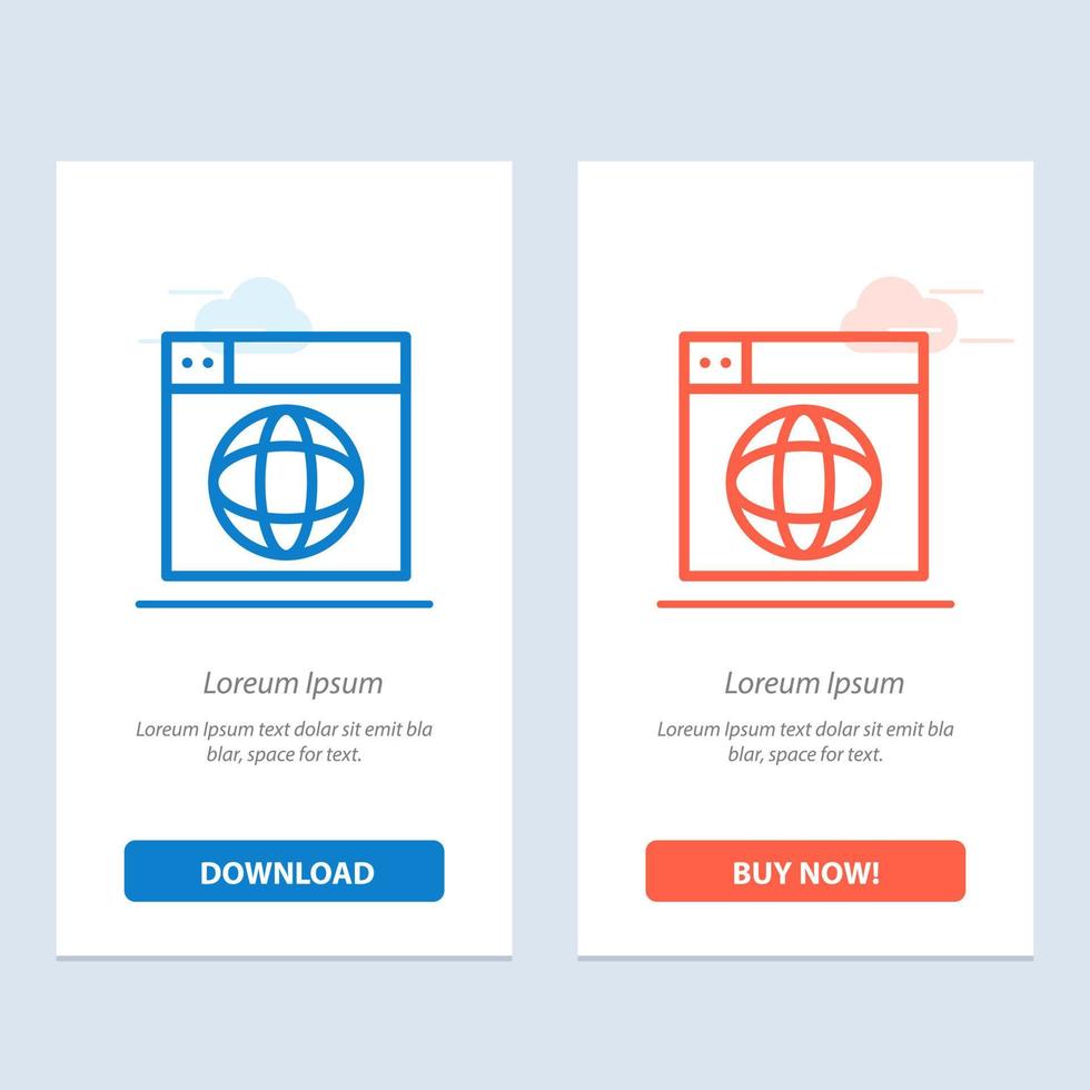 Web Design Internet globe World  Blue and Red Download and Buy Now web Widget Card Template vector