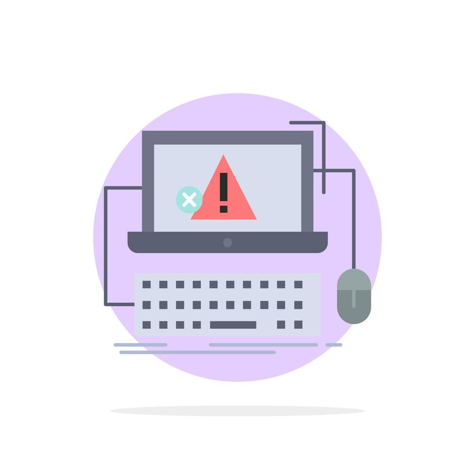 Computer crash error failure system Flat Color Icon Vector