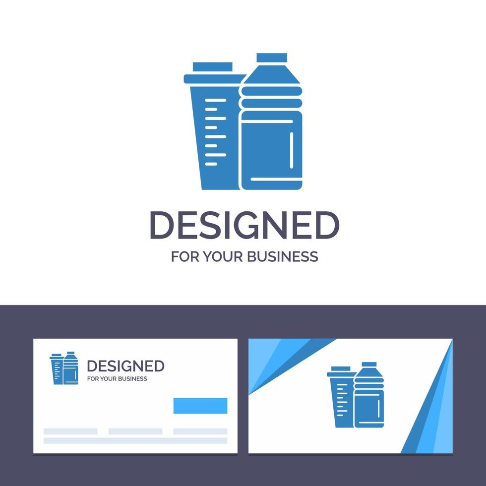 Creative Business Card and Logo template Bottle Drink Energy Shaker Sport Vector Illustration