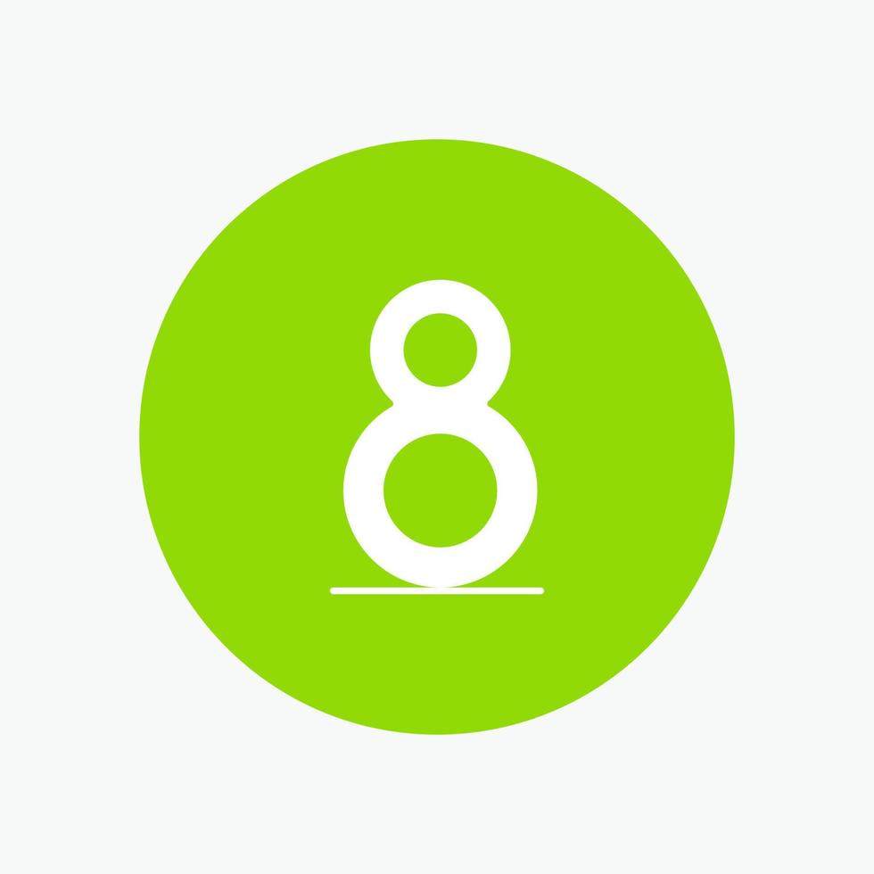 Eight 8th 8  white glyph icon vector