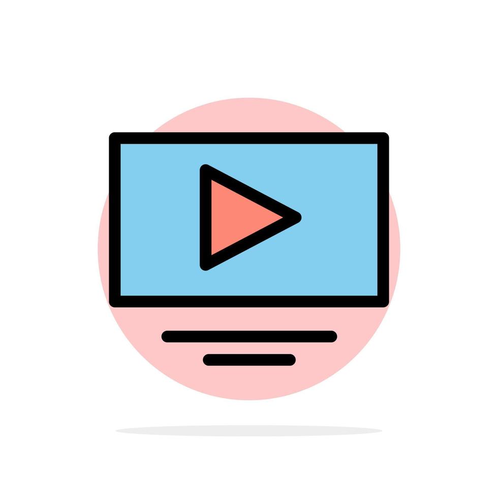 video reproducir youtube círculo abstracto fondo color plano icono vector