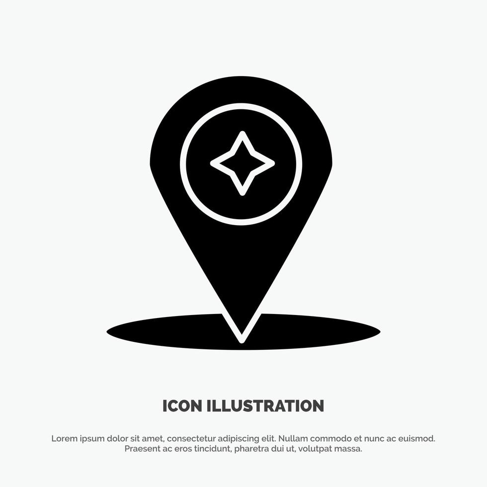 Map Compass Navigation Location solid Glyph Icon vector