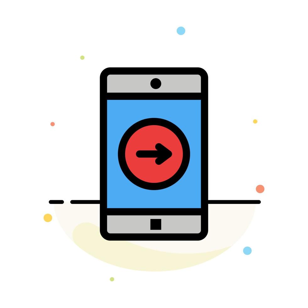 Application right Mobile Mobile Application Abstract Flat Color Icon Template vector