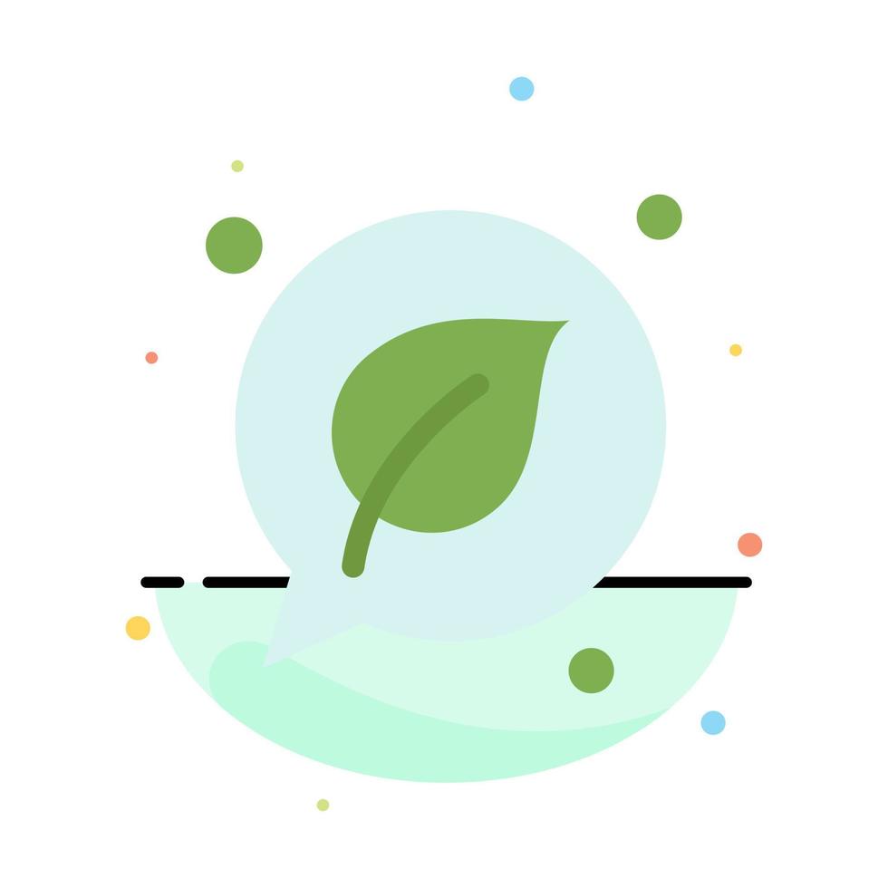 Chat Green Leaf Save Abstract Flat Color Icon Template vector
