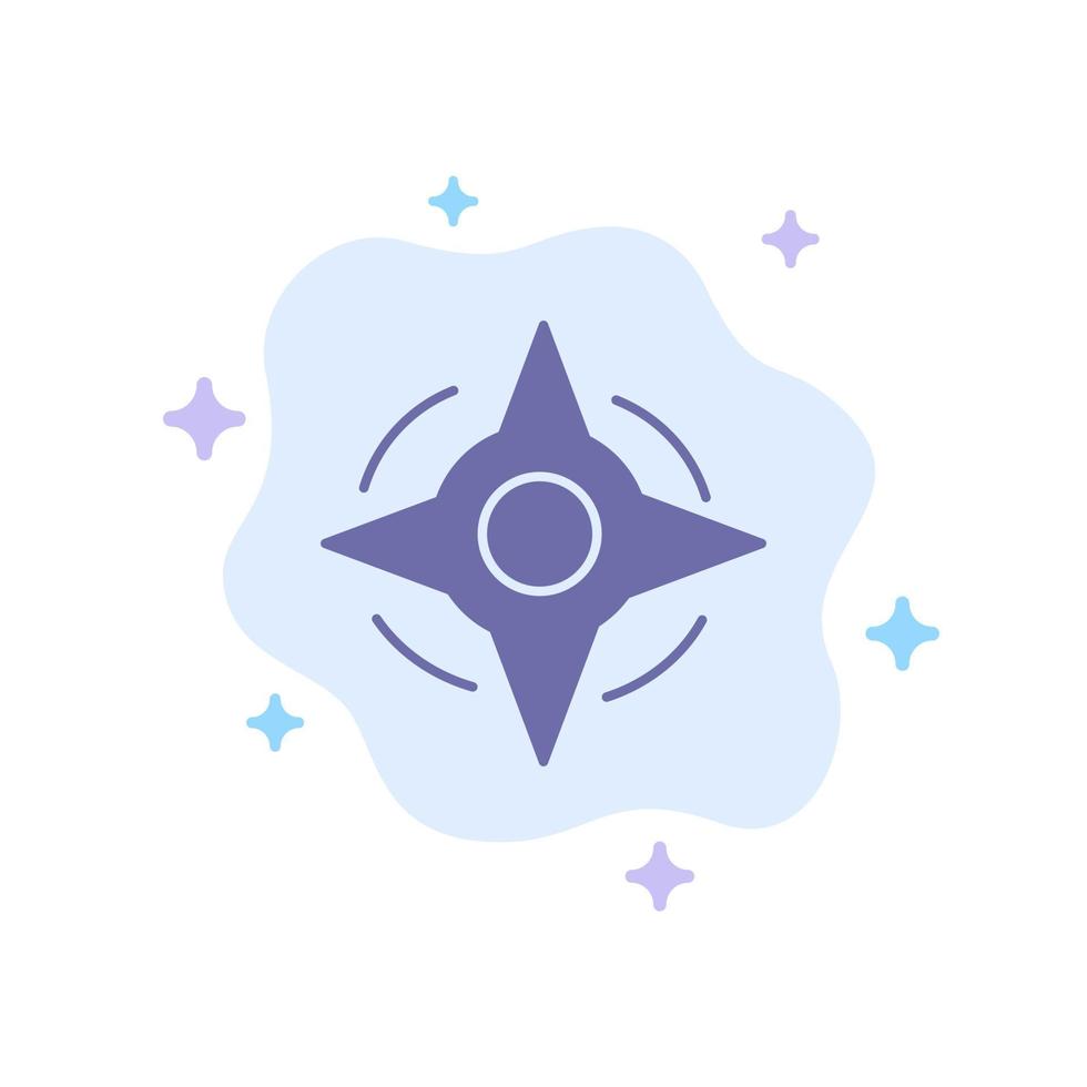 Compass Navigation Way Blue Icon on Abstract Cloud Background vector