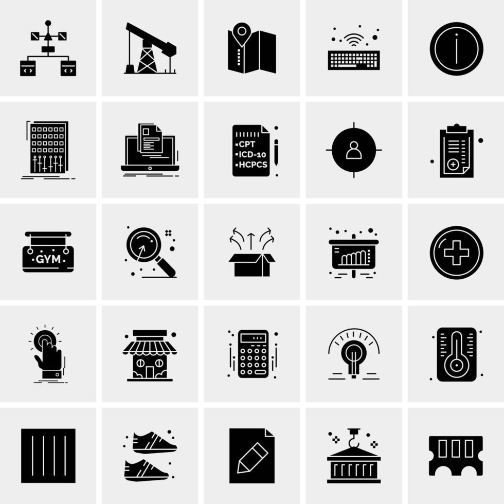 25 iconos de negocios universales vector ilustración de icono creativo para usar en proyectos relacionados con la web y dispositivos móviles