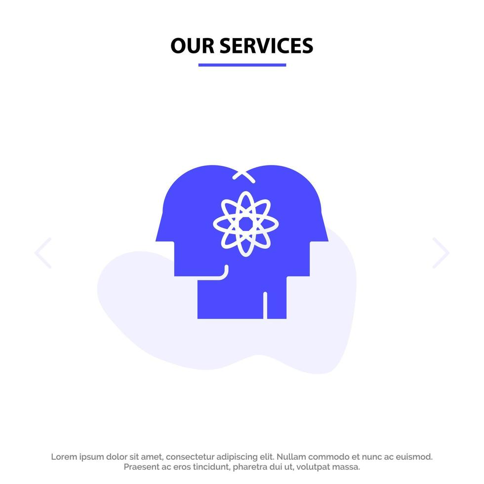 Our Services Talent Human Improvement Management People Solid Glyph Icon Web card Template vector
