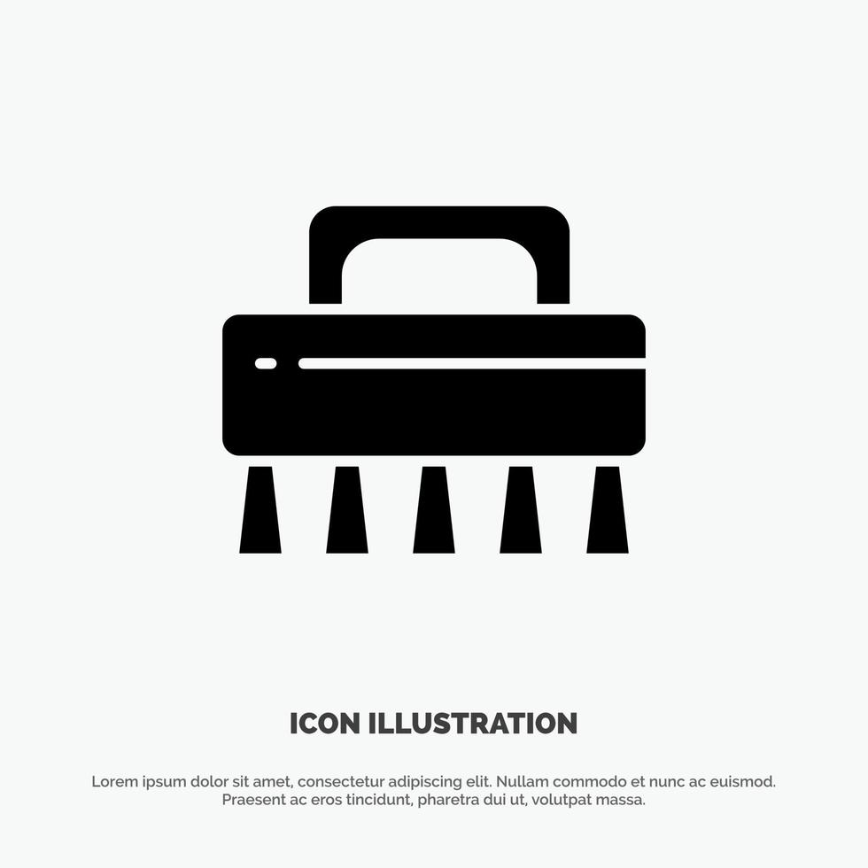 Brush Cleaning Set solid Glyph Icon vector