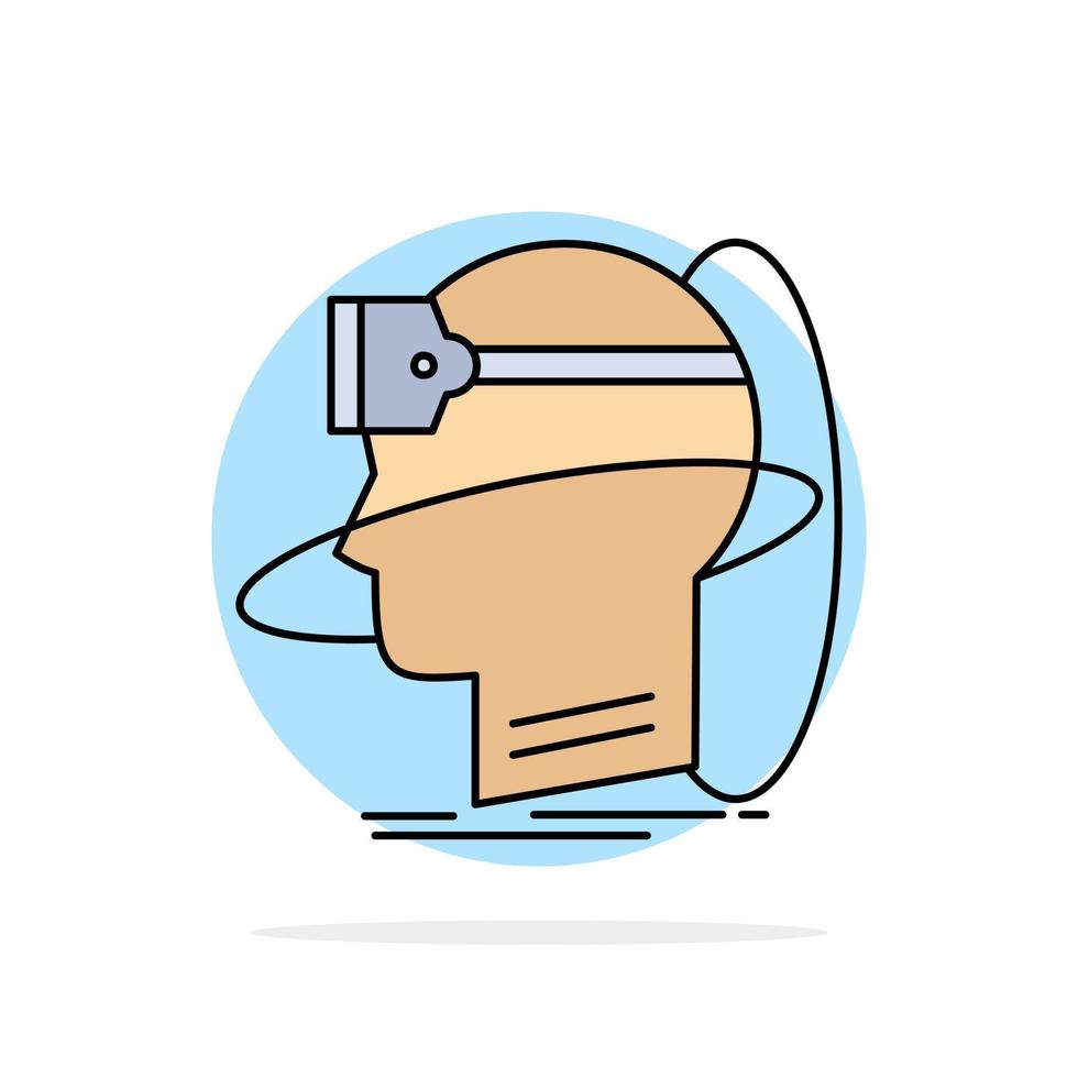 human man reality user virtual vr Flat Color Icon Vector