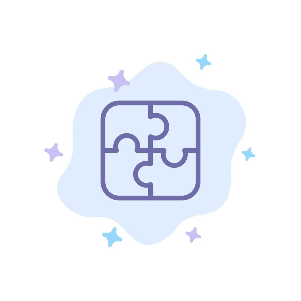 Puzzle Parts Strategy Teamwork Blue Icon on Abstract Cloud Background vector